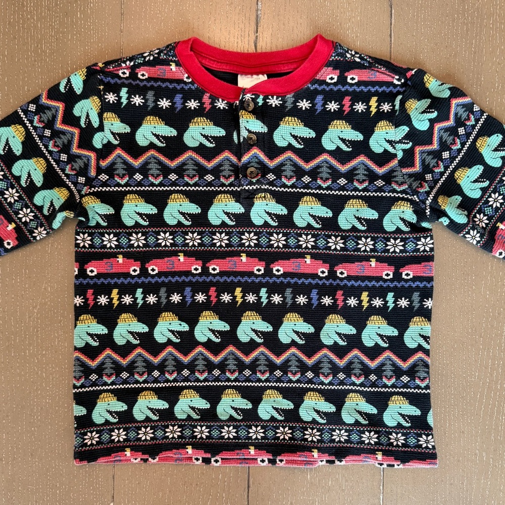 Hanna Andersson Boys’ Long-Sleeve Christmas Henley Pullover • Size 8 (M) - Picture 4 of 12